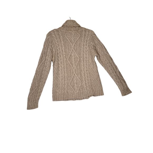 Inis Crafts size M sweater 100% merino wool creamy beige chunky cable knit - Picture 2 of 6